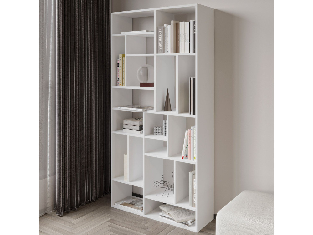 Bibliothèque en bois "Nicola" - 90 x 30 x 180 cm - Blanc