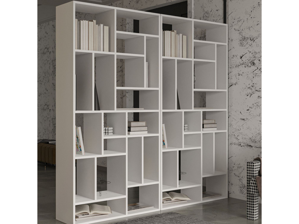 Bibliothèque en bois "Nicola" - 90 x 30 x 180 cm - Blanc