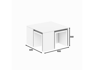 Ensemble de tables basses en bois "Ortanca" - 60 x 60 x 37 cm - Blanc