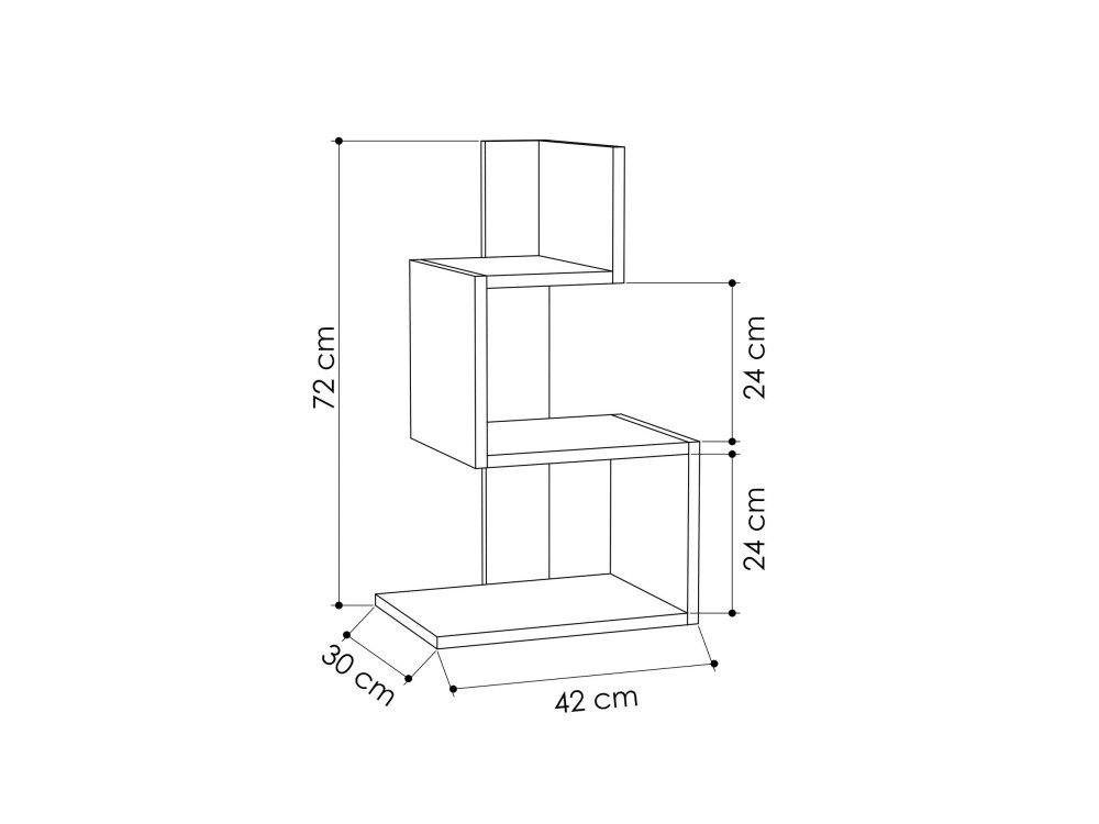 Table d'appoint en bois "Rosie" - 42 x 30 x 72 cm - Chêne blanc