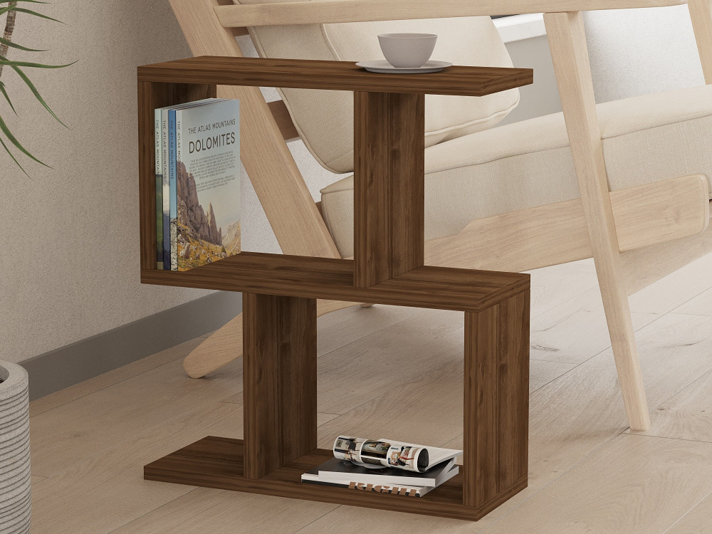 Table d'appoint en bois "Zet" - 45 x 17 x 51 cm - Noyer