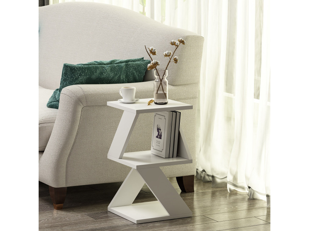 Table d'appoint en bois "Albeni" - 30 x 30 x 50 cm - Blanc