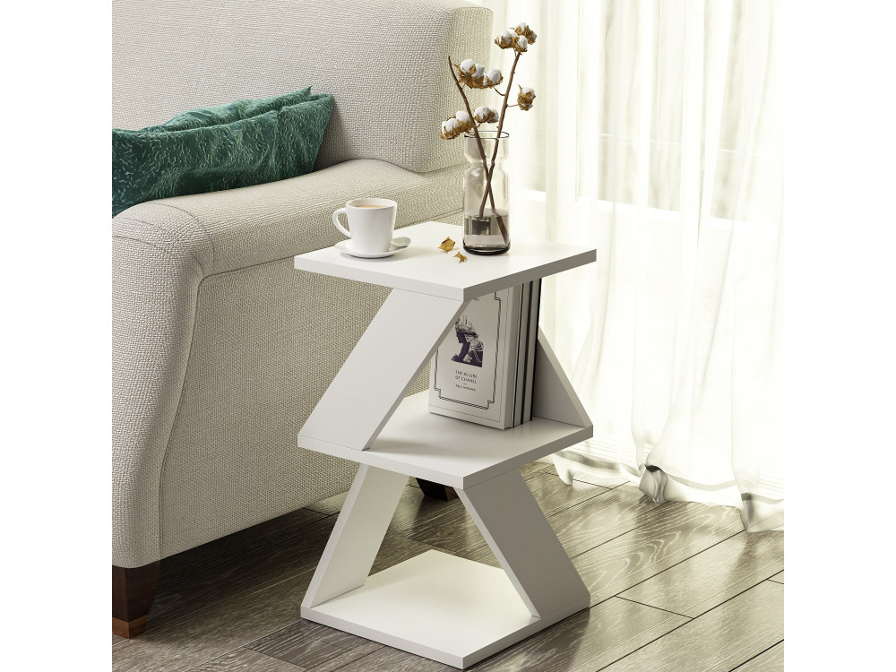 Table d'appoint en bois "Albeni" - 30 x 30 x 50 cm - Blanc