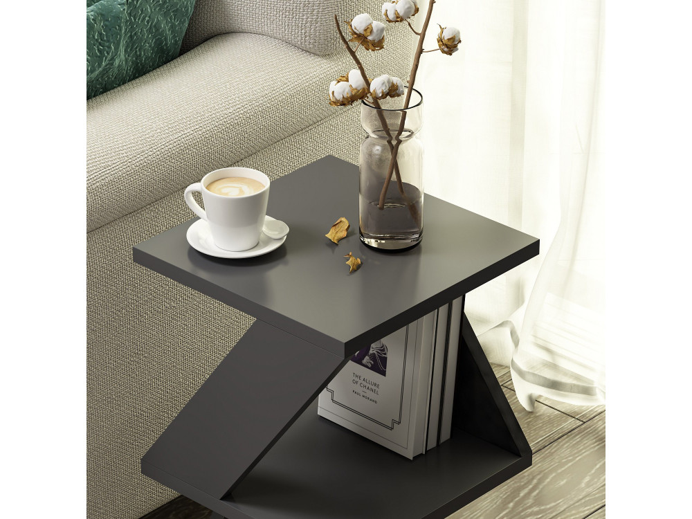 Table d'appoint en bois "Albeni" - 30 x 30 x 50 cm - Anthracite
