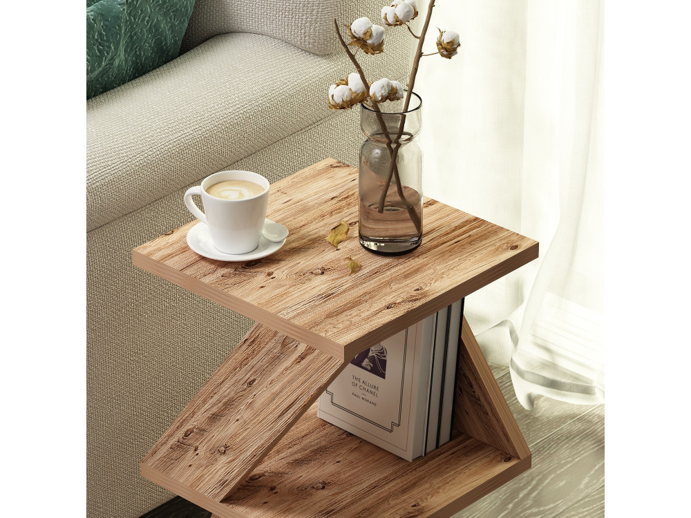 Table d'appoint en bois "Albeni" - 29 x 29 x 54 cm - Pin atlantique