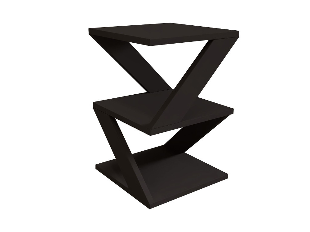 Table d'appoint en bois "Albeni" - 29 x 29 x 54 cm - Noir