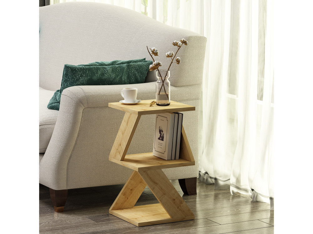 Table d'appoint en bois "Albeni" - 30 x 30 x 50 cm - Chêne Saphir