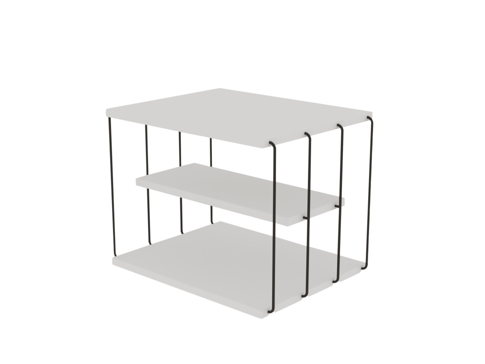 Table d'appoint en bois "Lifon" - 50 x 40 x 33 cm - Blanc