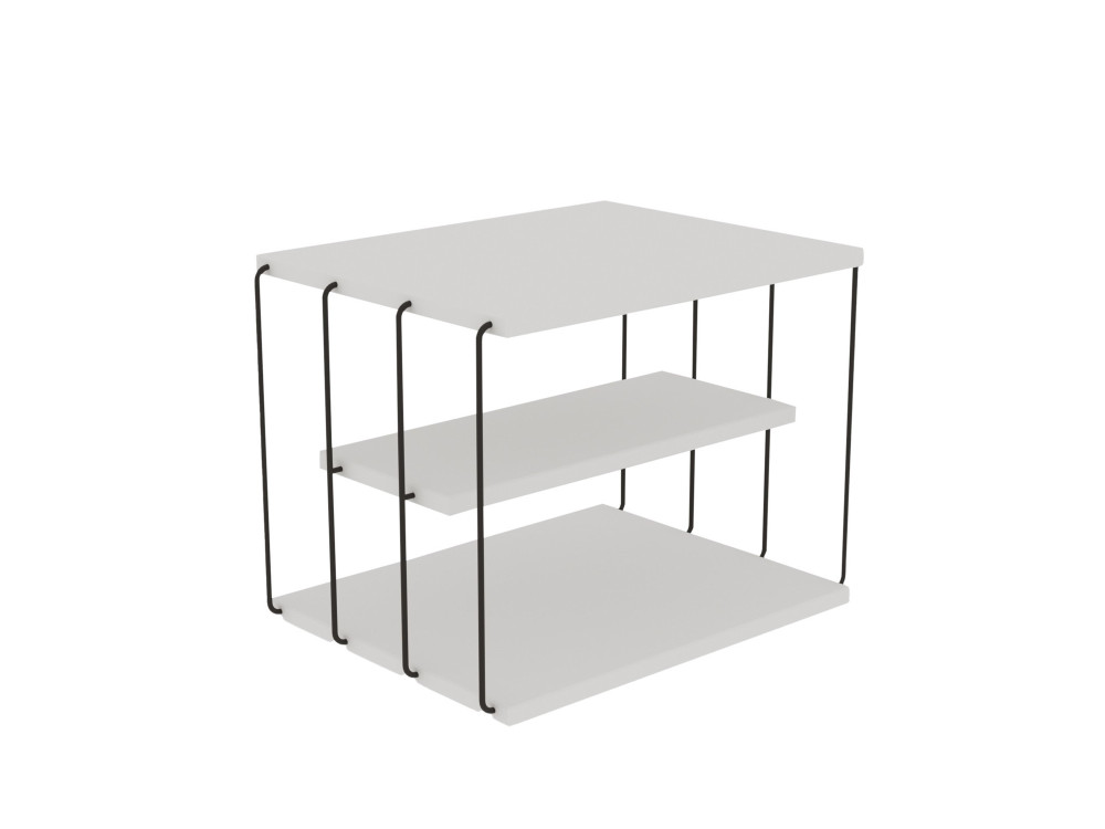 Table d'appoint en bois "Lifon" - 50 x 40 x 33 cm - Blanc