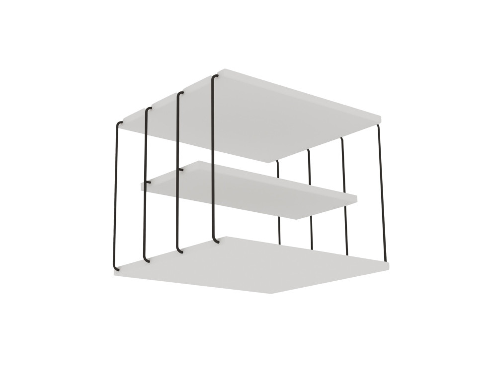 Table d'appoint en bois "Lifon" - 50 x 40 x 33 cm - Blanc