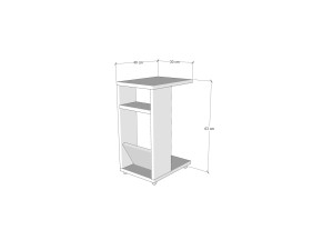 Table d'appoint en bois "Filinta" - 30 x 40 x 63 cm - Marron