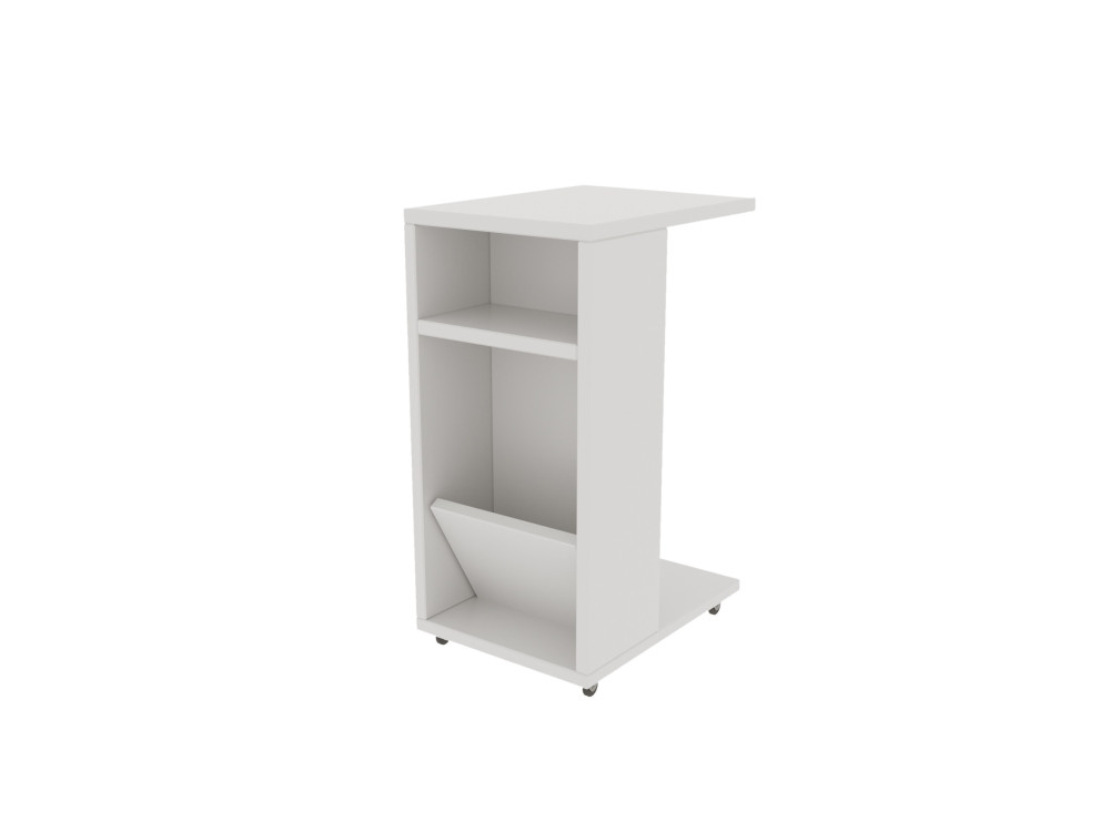 Table d'appoint en bois "Filinta" - 30 x 40 x 63 cm - Blanc