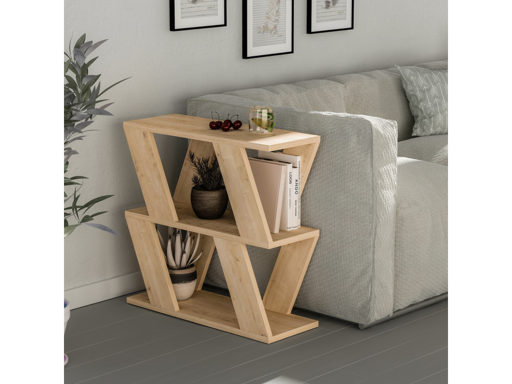 Table d'appoint en bois "Lazena" - 60 x 22 x 57 cm - Chêne