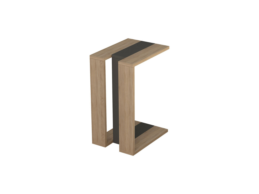 Table d'appoint en bois "Muju" - 30 x 40 x 57 cm - ChêneAnthracite