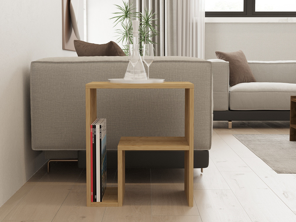 Table d'Appoint en bois "Yepa" - 45 x 29 x 51 cm - Chêne Saphir