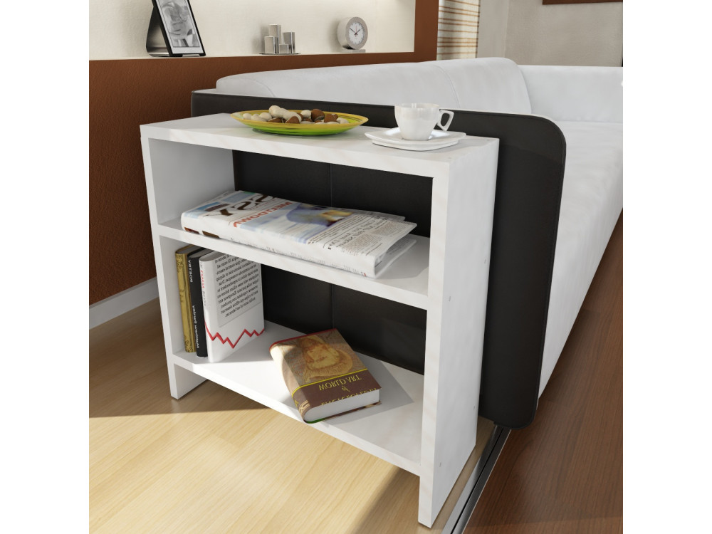 Table d'Appoint en bois "Silvanus" - 51 x 17 x 49 cm - Blanc