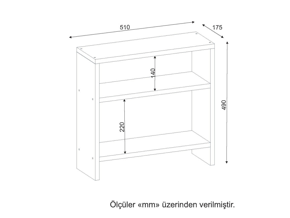Table d'Appoint en bois "Silvanus" - 51 x 17 x 49 cm - Blanc