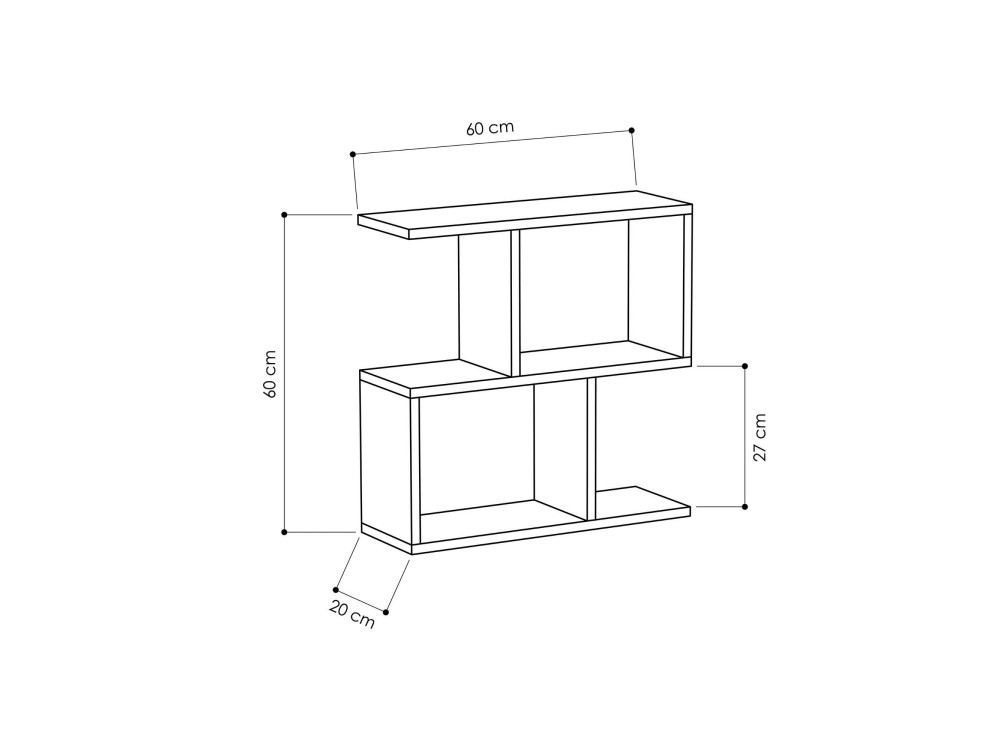 Table d'appoint en bois "Homemania" - 60 x 20 x 60 cm - Noir