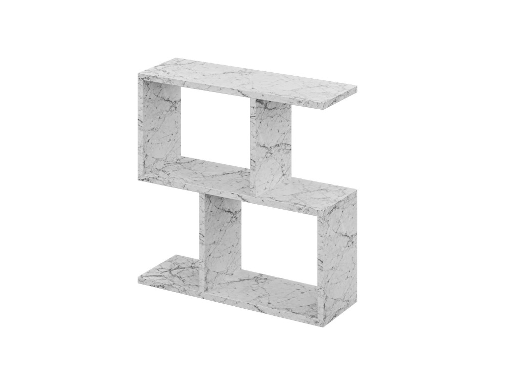 Table d'appoint en bois "Homemania" - 60 x 20 x 60 cm - Blanc marbré