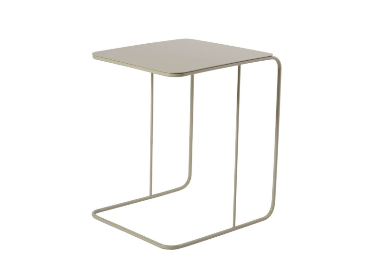 table d'appoint en métal "Poet" 47 x 46 x 57 cm - Taupe