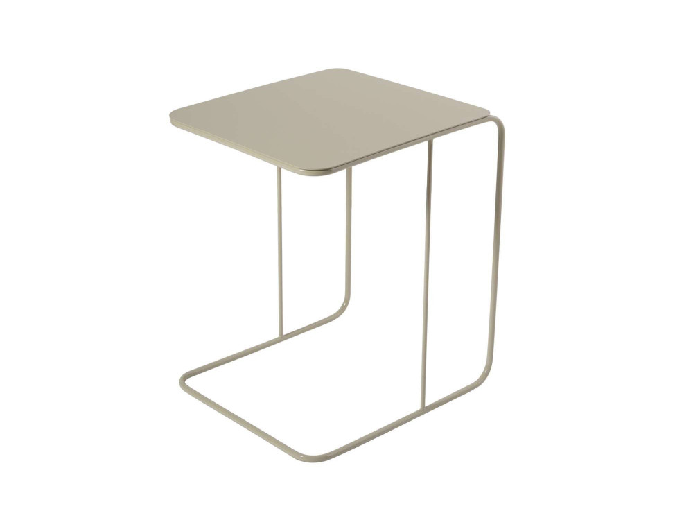 table d'appoint en métal "Poet" 47 x 46 x 57 cm - Taupe