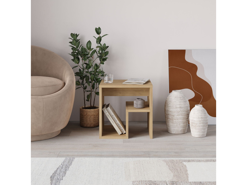 table d'appoint en bois "Bon" 40 x 35 x 40 cm - Chêne saphir