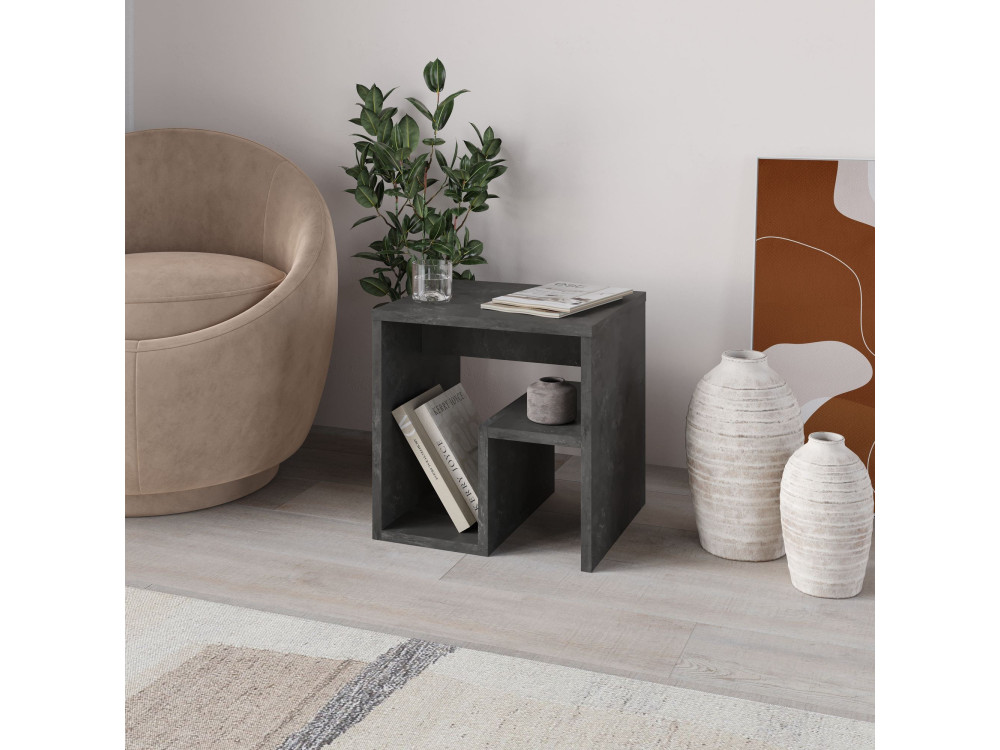 table d'appoint en bois "Bon" 40 x 35 x 40 cm - Gris rétro