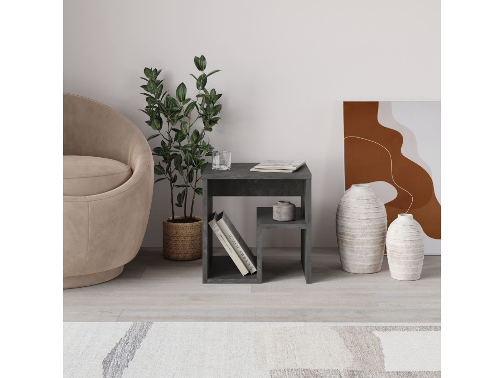 table d'appoint en bois "Bon" 40 x 35 x 40 cm - Gris rétro