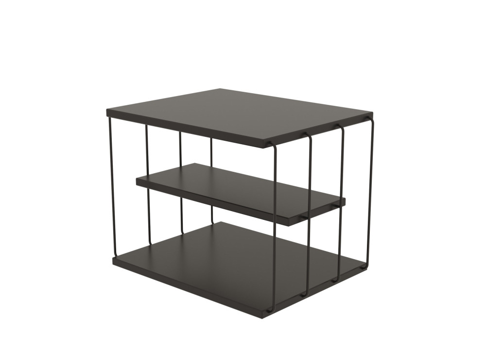 table d'appoint en bois "Lifon" 50 x 40 x 33 cm - Anthracite