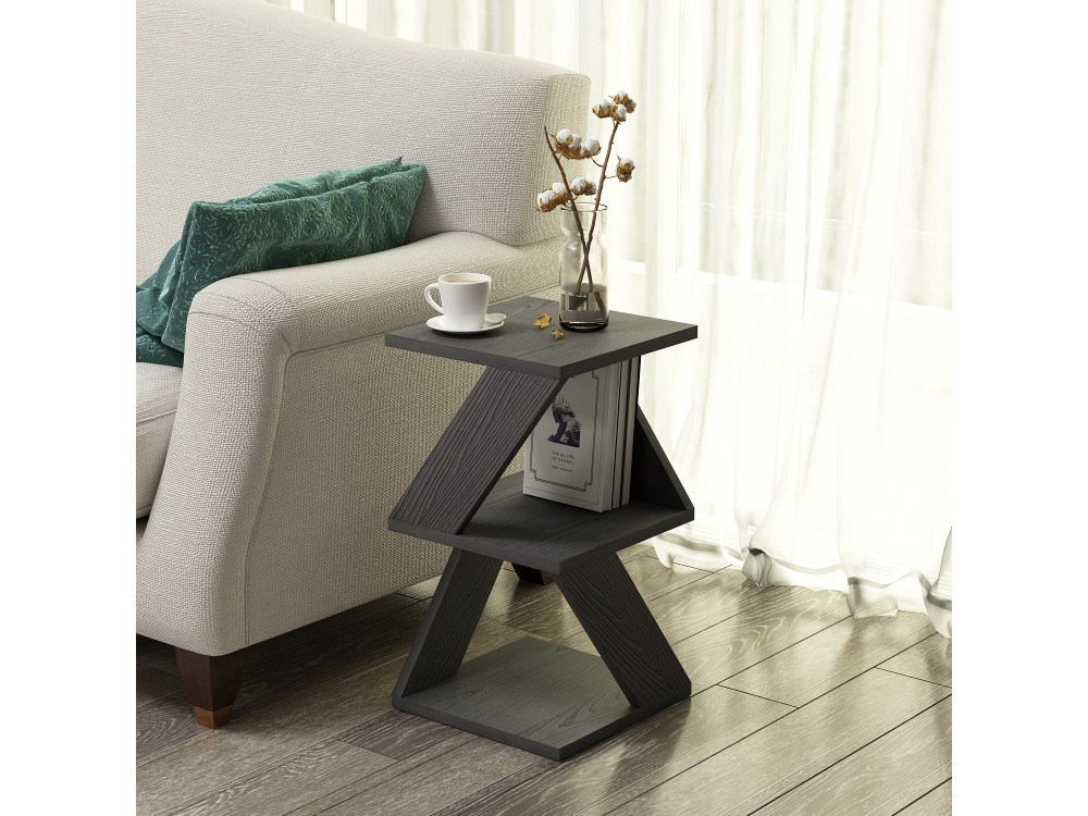 Table d'appoint en bois "Albeni" - 30 x 30 x 54 cm - Noir