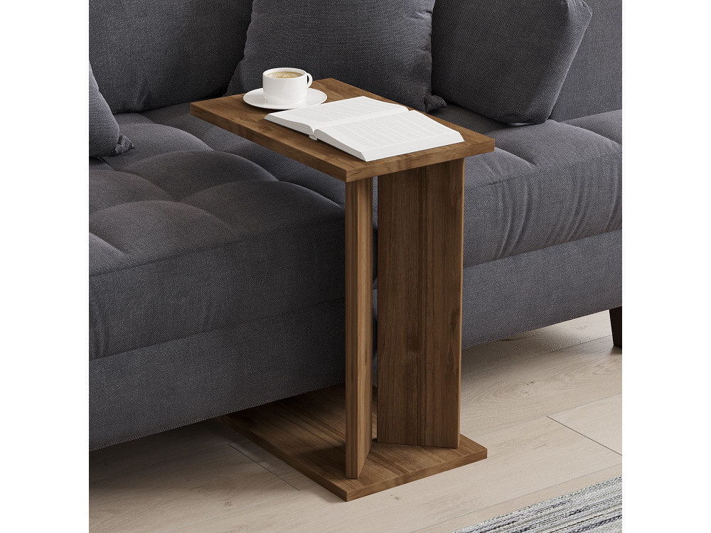 Table d'appoint en bois "Lun" - 25 x 50 x 48 cm - Marron