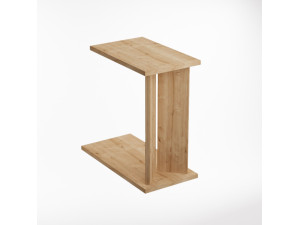 Table d'appoint en bois "Lun" - 25 x 50 x 48 cm - Beige