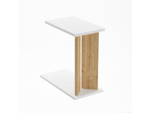 Table d'appoint en bois "Lun" - 25 x 50 x 48 cm - Beige