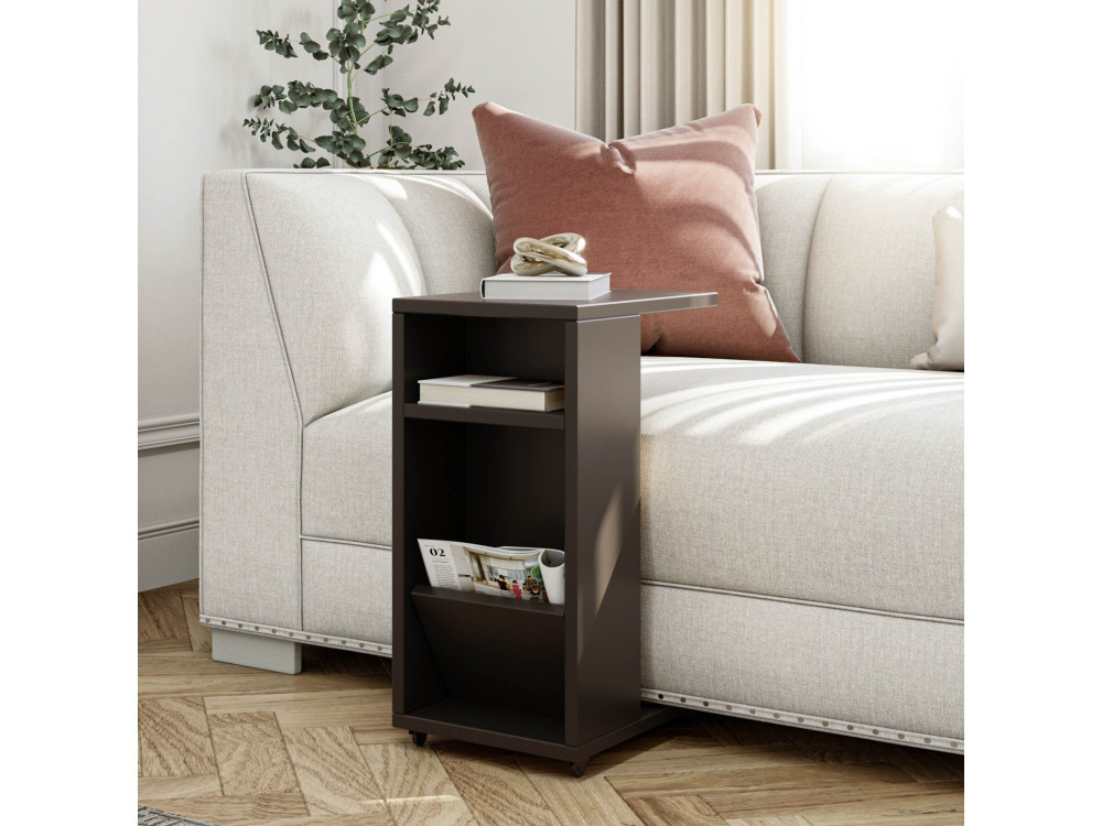 Table d'appoint en bois "Filinta" - 30 x 40 x 63 cm - Gris anthracite