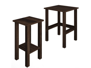 Lot de 2 tables d'appoint en bois "Gina 2" - 45 x 45 x 60 cm - Marron
