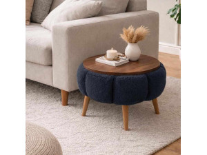 Table d'appoint en bois "Papatya" - 45 x 45 x 44 cm - Gris anthracite