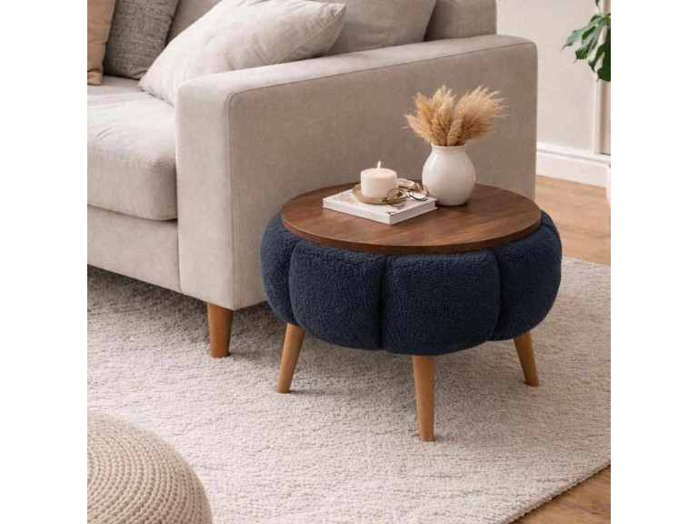 Table d'appoint en bois "Papatya" - 45 x 45 x 44 cm - Gris anthracite