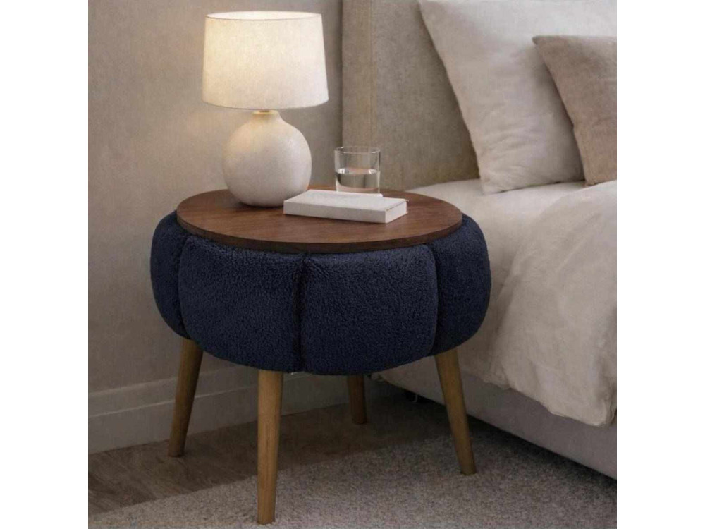 Table d'appoint en bois "Papatya" - 45 x 45 x 44 cm - Gris anthracite