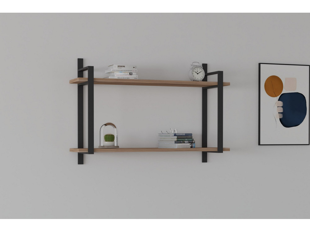 Étagère murale en bois "Abat" - 90 x 22 x 60 cm - Noyer