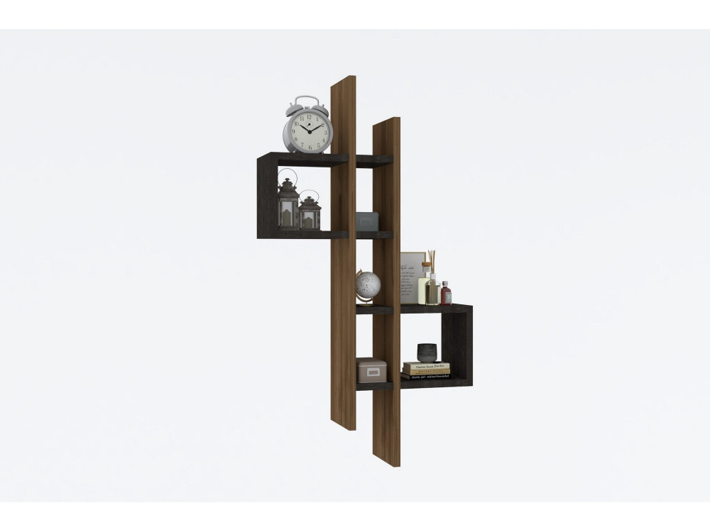 Étagère murale en bois "Emse" - 53 x 19 x 108 cm - Chêne, Anthracite