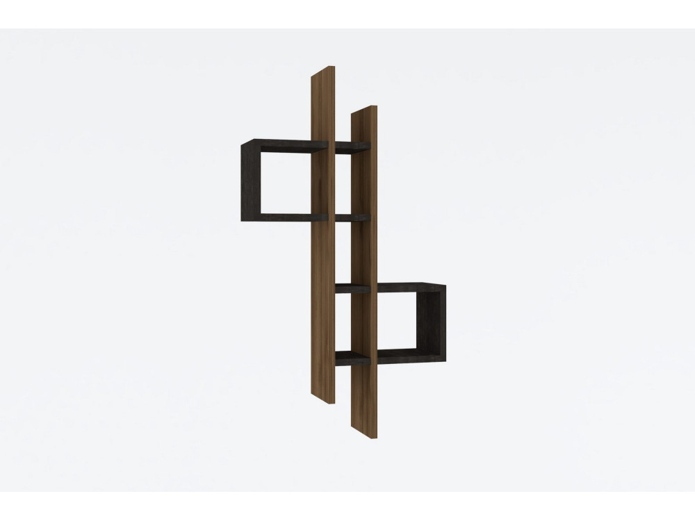 Étagère murale en bois "Emse" - 53 x 19 x 108 cm - Chêne, Anthracite