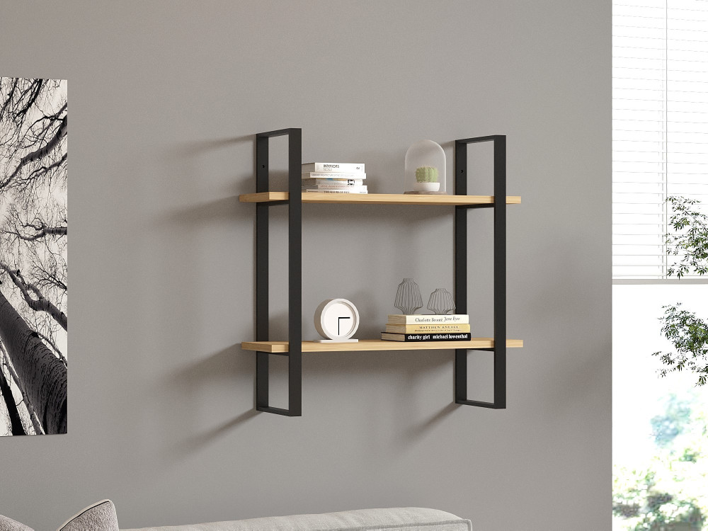 Étagère murale en bois "Buba" - 70 x 22 x 70 cm - Marron