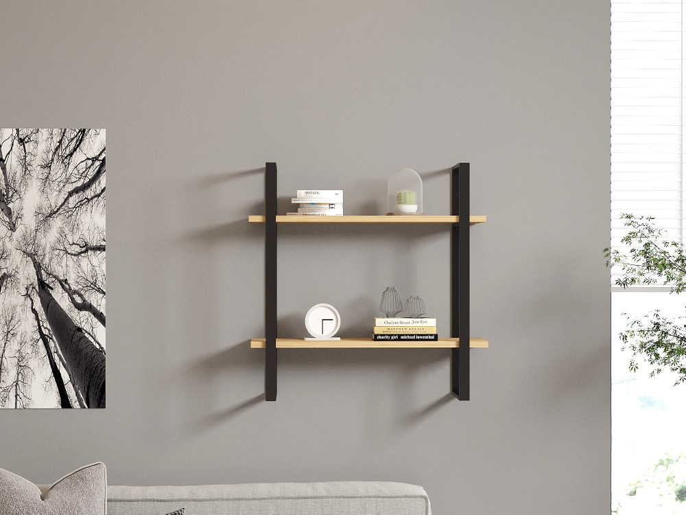 Étagère murale en bois "Buba" - 70 x 22 x 70 cm - Marron