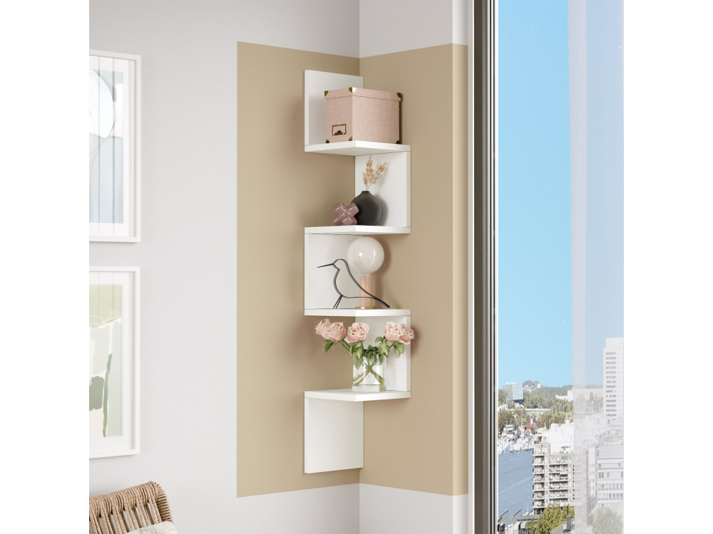 Étagère Murale en bois "WL9" - 22 x 22 x 117 cm - Blanc