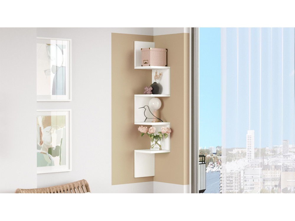 Étagère Murale en bois "WL9" - 22 x 22 x 117 cm - Blanc