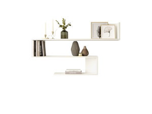 Étagère murale en bois "WL10" - 120 x 14 x 71 cm - Blanc
