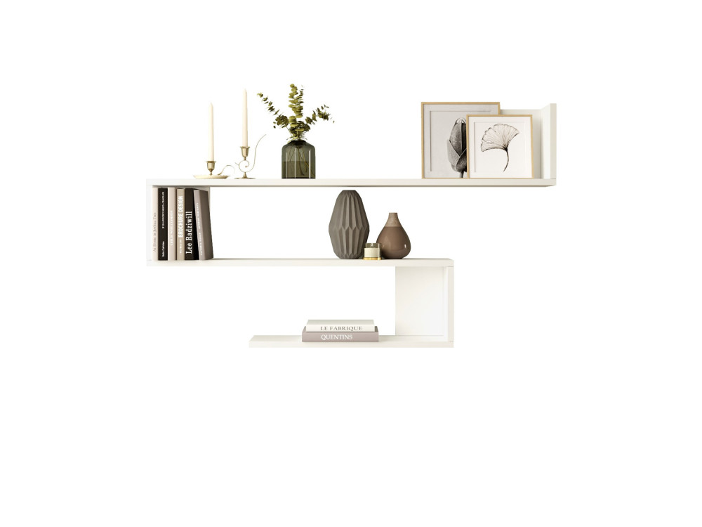 Étagère murale en bois "WL10" - 120 x 14 x 71 cm - Blanc