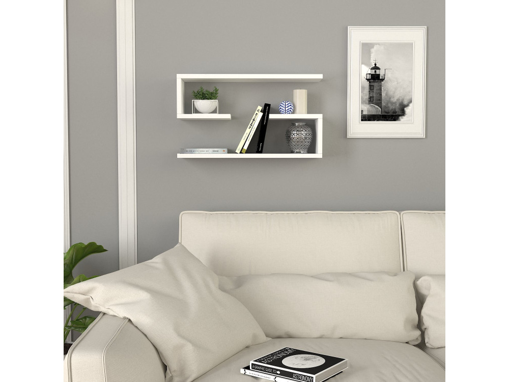 Étagère murale en bois "Jenika" - 60 x 14 x 18 cm - Blanc