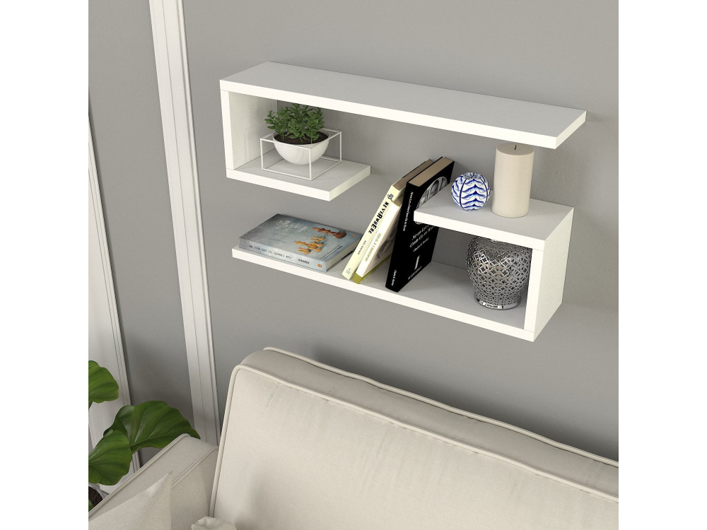 Étagère murale en bois "Jenika" - 60 x 14 x 18 cm - Blanc