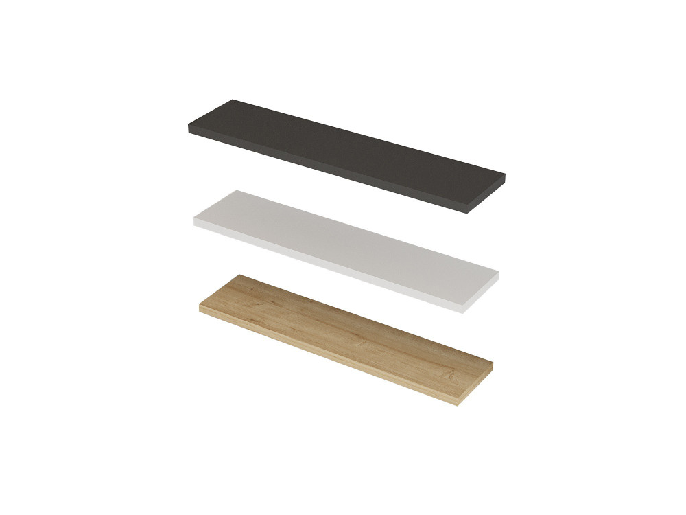 Étagère murale en bois "Boss" - 60 x 1 x 14 cm - Saphir, Anthracite, Blanc